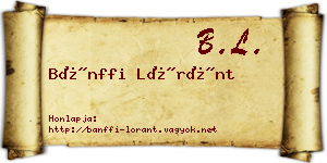 Bánffi Lóránt névjegykártya